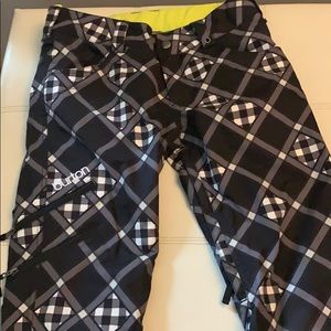 Awesome checkered button ski/snowboard pants